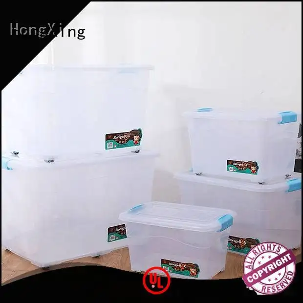 wheels plastic storage boxes with lids stable performance for salad HongXing 1