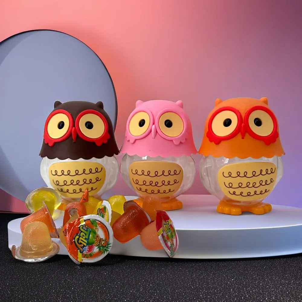 Cartoon Plastic Owl Snack Storage Jar 1