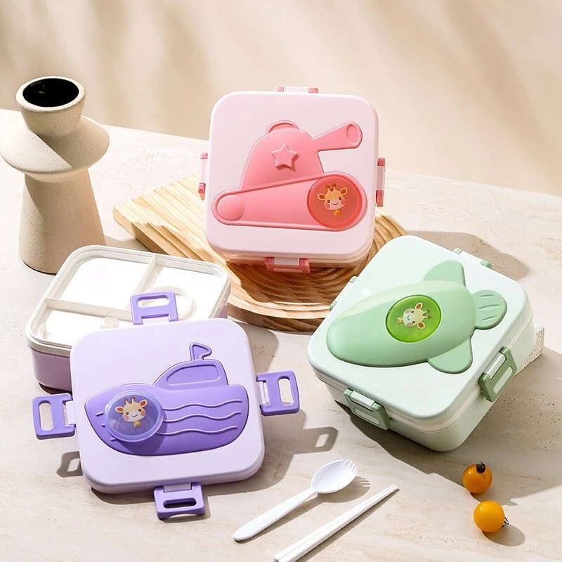 Cartoon Square Children's Lunch Box, Submarine/Rocket Patterned Lunch Box 1