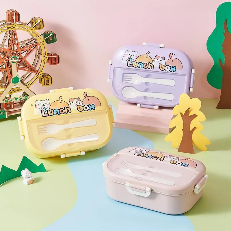 New Cartoon Lunch Box, Microwave Heated Multi Compartment Lunch Box for Elementary School Students 1