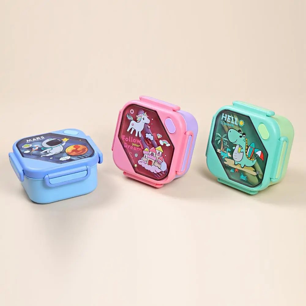 Cartoon Multi Compartment Sealed Lunch Box, Astronaut Dinosaur Unicorn Cartoon Lunch Box 1