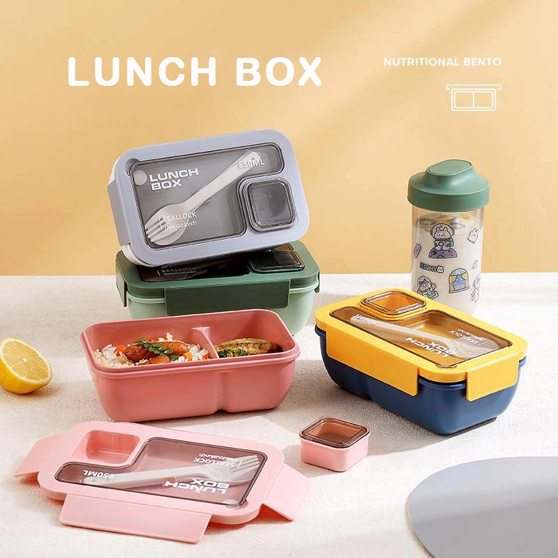 Simple Bento Box Water Cup Set, Student Cafeteria Lunch Box 1