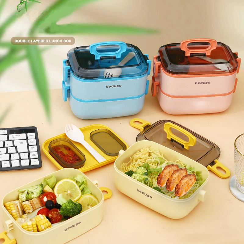 Large Capacity Amazon Best-Selling Student Lunch Box, Bamboo Fiber Lunch Box 1