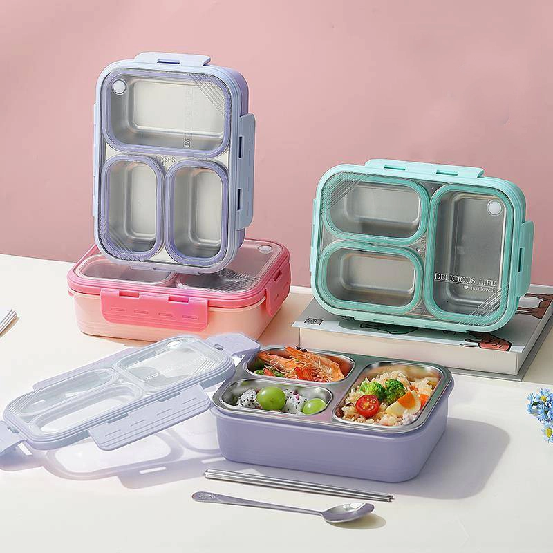 304 Stainless Steel Lunch Box. Portable Insulated Lunch Box for Office Workers 1