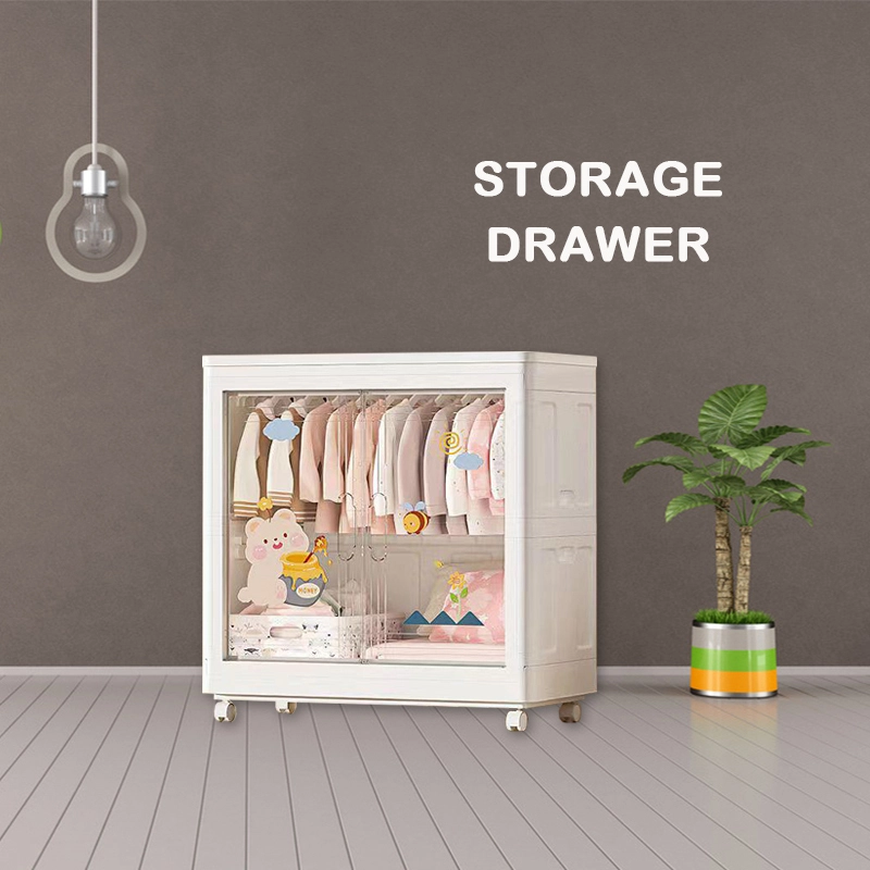 Folding Cartoon Hanging Wardrobe (Honeypot Bear Pattern) 1