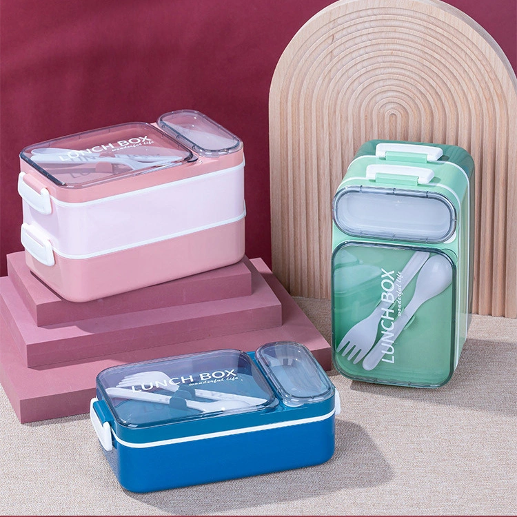 Korean Style Lunch Box, Plastic Student Sealed Box with Lid 1