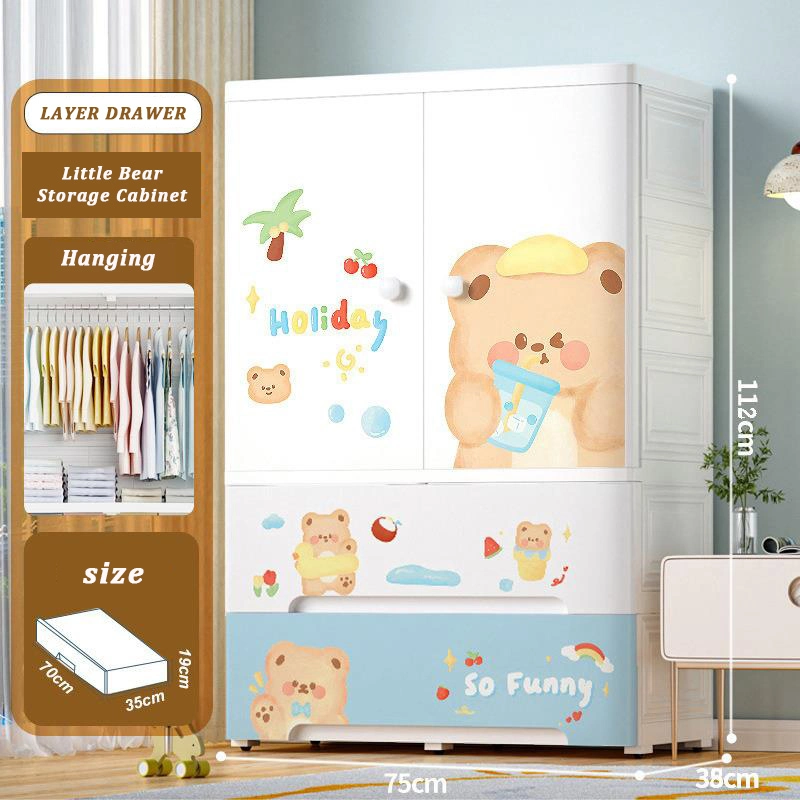 Extra Thick Baby Storage Cabinet, Cartoon Style Drawer Cabinet 1