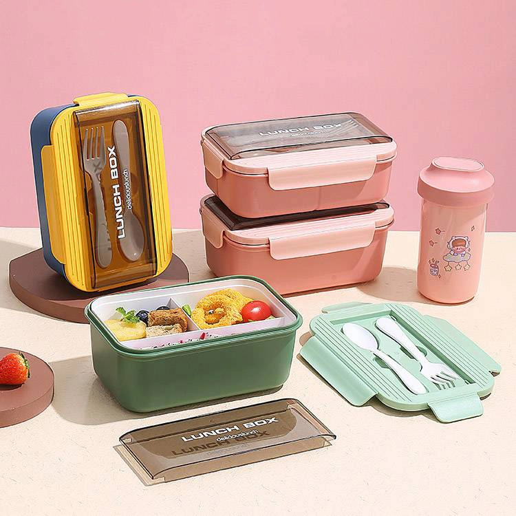 Single and double layered plastic multi compartment lunch boxes for office workers 1