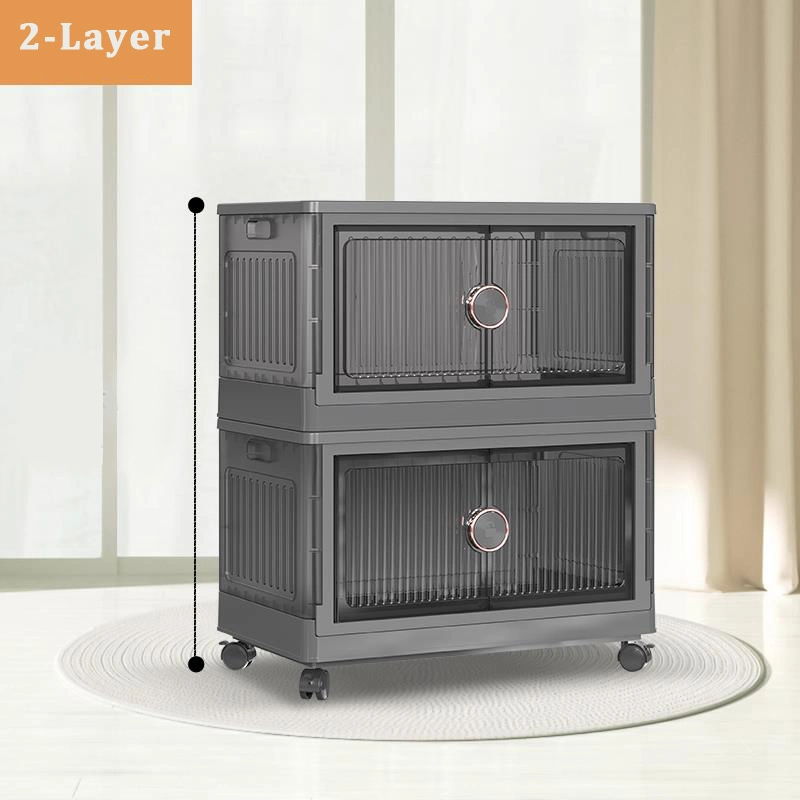 Rotating Lock Folding Storage Box, Multi-Layer Folding Storage Cabinet 1