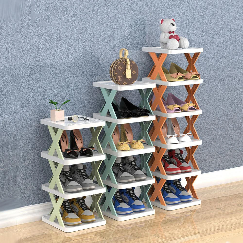 Household Simple Shoe Rack，Multi Functional Creative Plastic Shoe Cabinet 1