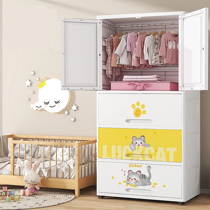 Cute Cat Pattern Simple Children's Wardrobe 1