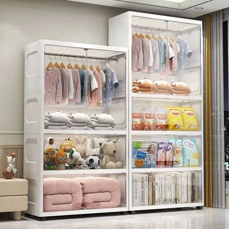 Double Door Transparent Storage Cabinet in Bedroom 1