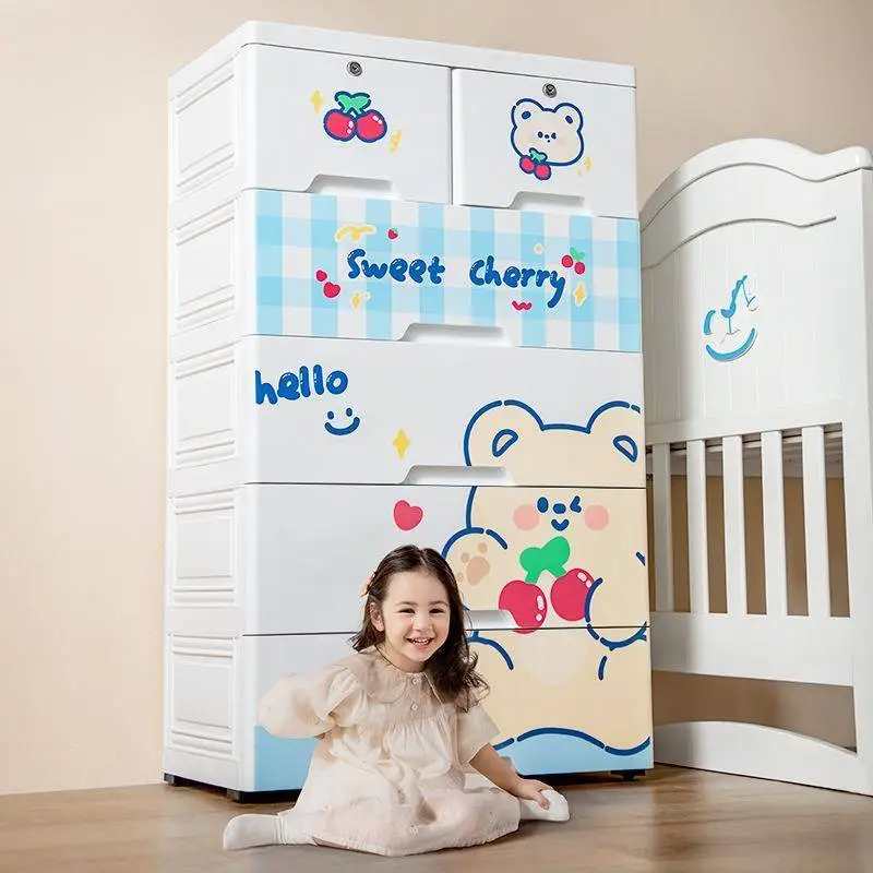 Little Duck/Cherry Bear/Peach Rabbit Five Layer Printed Storage Cabinet 1
