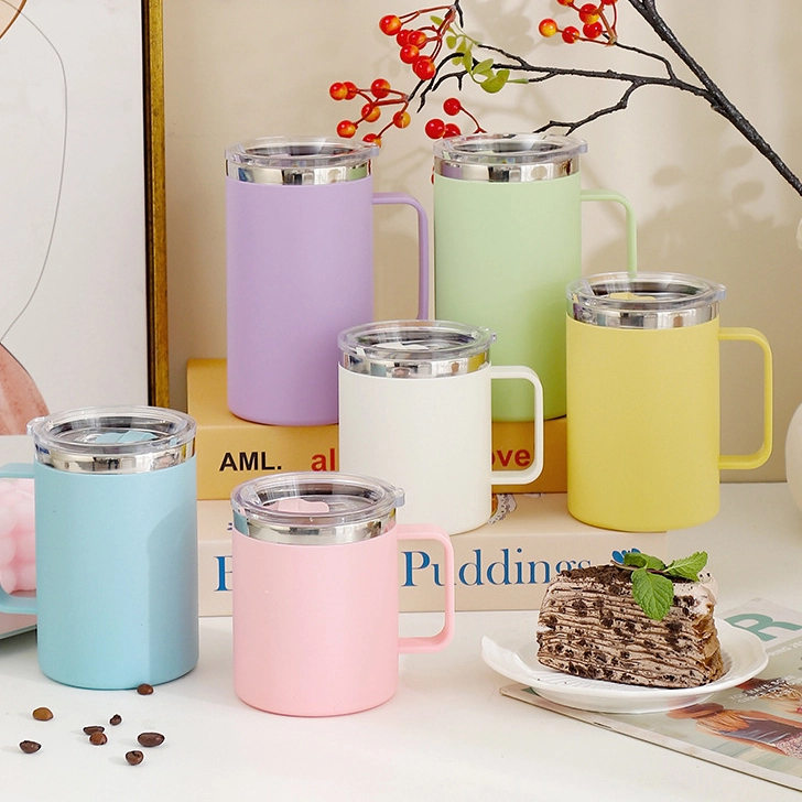 Student Specific Stainless Steel Mug, Ins Nordic Style Milk Cup with Lid 1