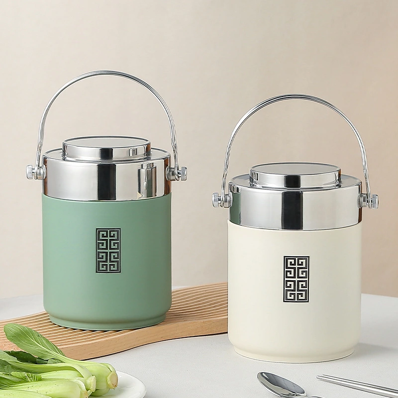 HongXing Healthy Bento Box Lunches, Stainless Steel Circular Insulated Lunch Box 1