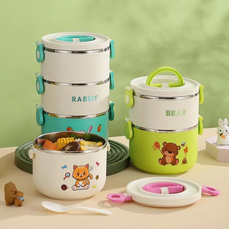 HongXing Bento Lunch Box Containers, Cartoon Multi-Layer Insulated Lunch Box 1