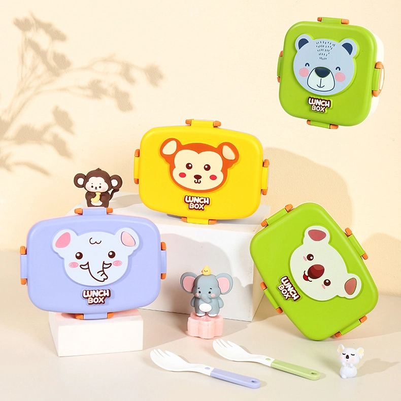 HongXing Compartment Bento Lunch Box, Simple Cartoon Microwave Heated Children's Lunch Box 1