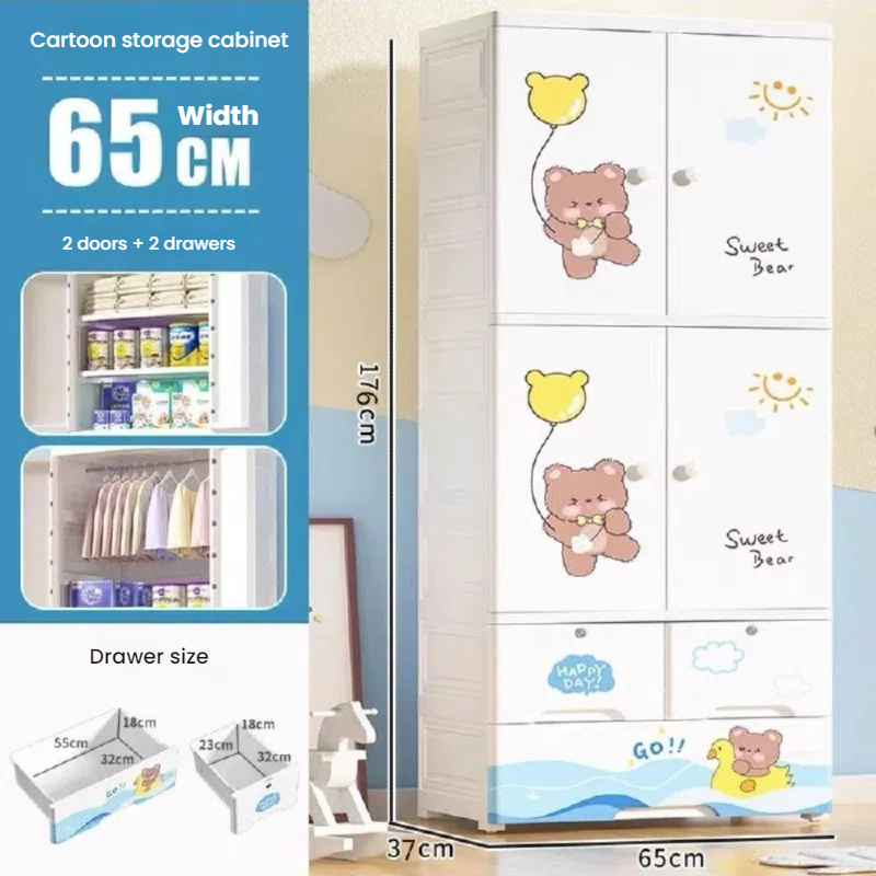 Little Bear Pattern, Charming Multi-Layer Baby Storage Drawer Cabinets 2