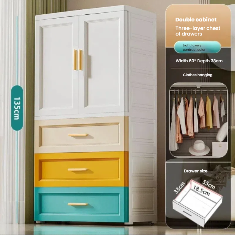 Large Baby Wardrobe, Home Hanging Clothes Storage Cabinet 4