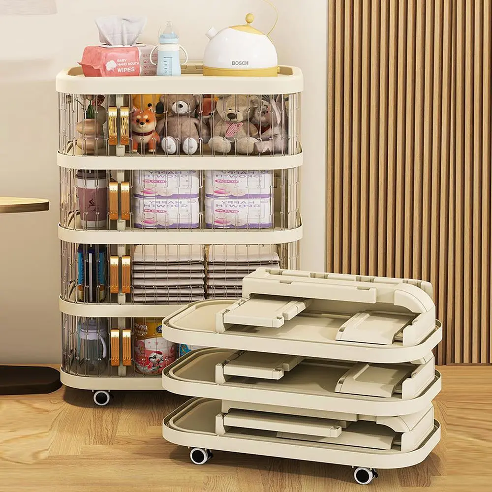 Hongxing Plastic Household Multipurpose Racks, Foldable Maternal and Child Product Storage Cabinet 1