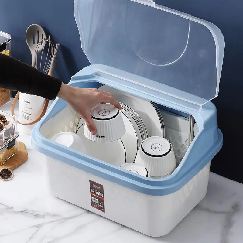 Hongxing Plastic Dish Drainer Rack, Large Capacity Cutlery Storage Box and Cutlery Rack 1