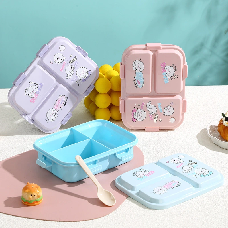 Hongxing Microwave Safe Lunch Box Containers, Multi Compartment Plastic Cartoon Pattern Fat Reducing Lunch Box 1