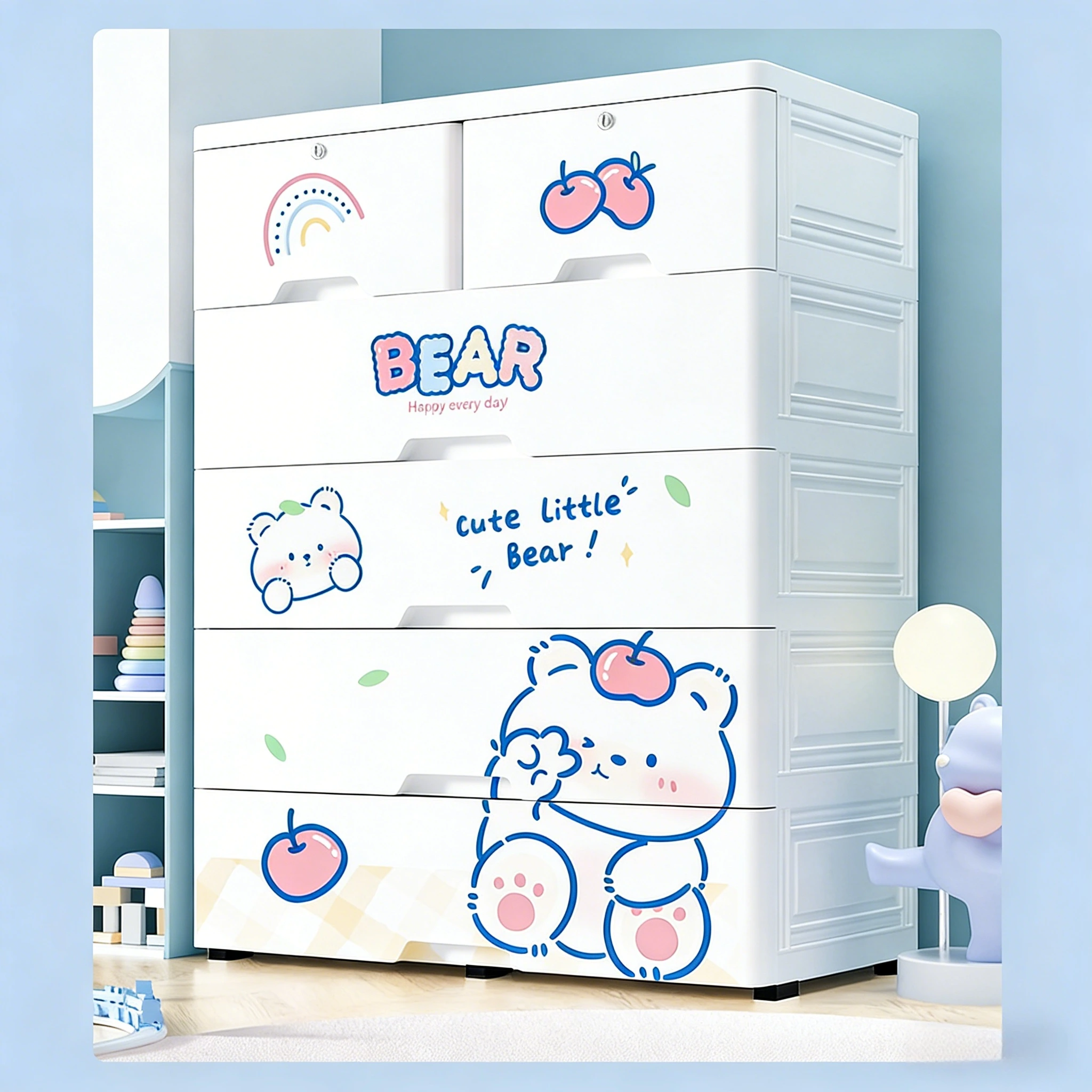 HongXing Plastic Storage Cabinet,Cute Bear Tiered Cabinet 1