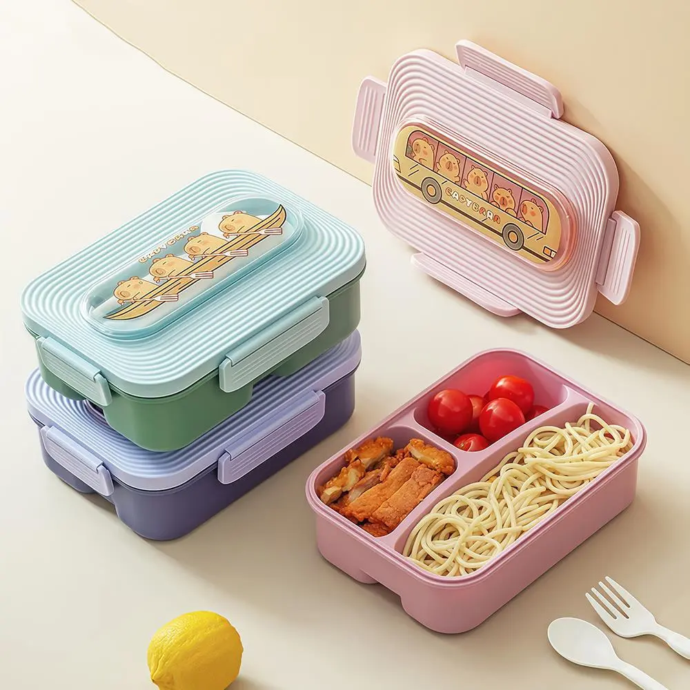 HongXing Kids Lunch Boxes With Water Bottle Set,Capybara Cartoon Food Container 1