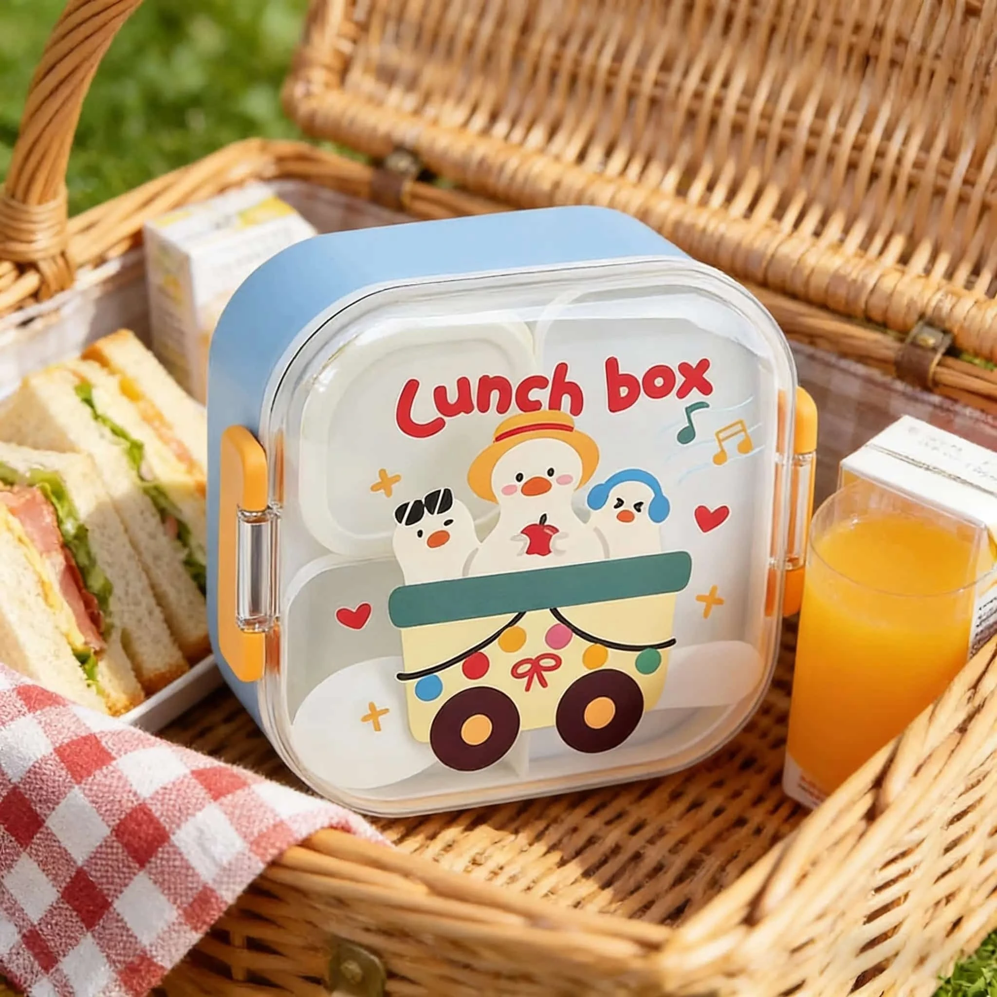 HongXing Lunch Box Plastic , Fun-Printed 2-Layer Lunch Box Plastic 1