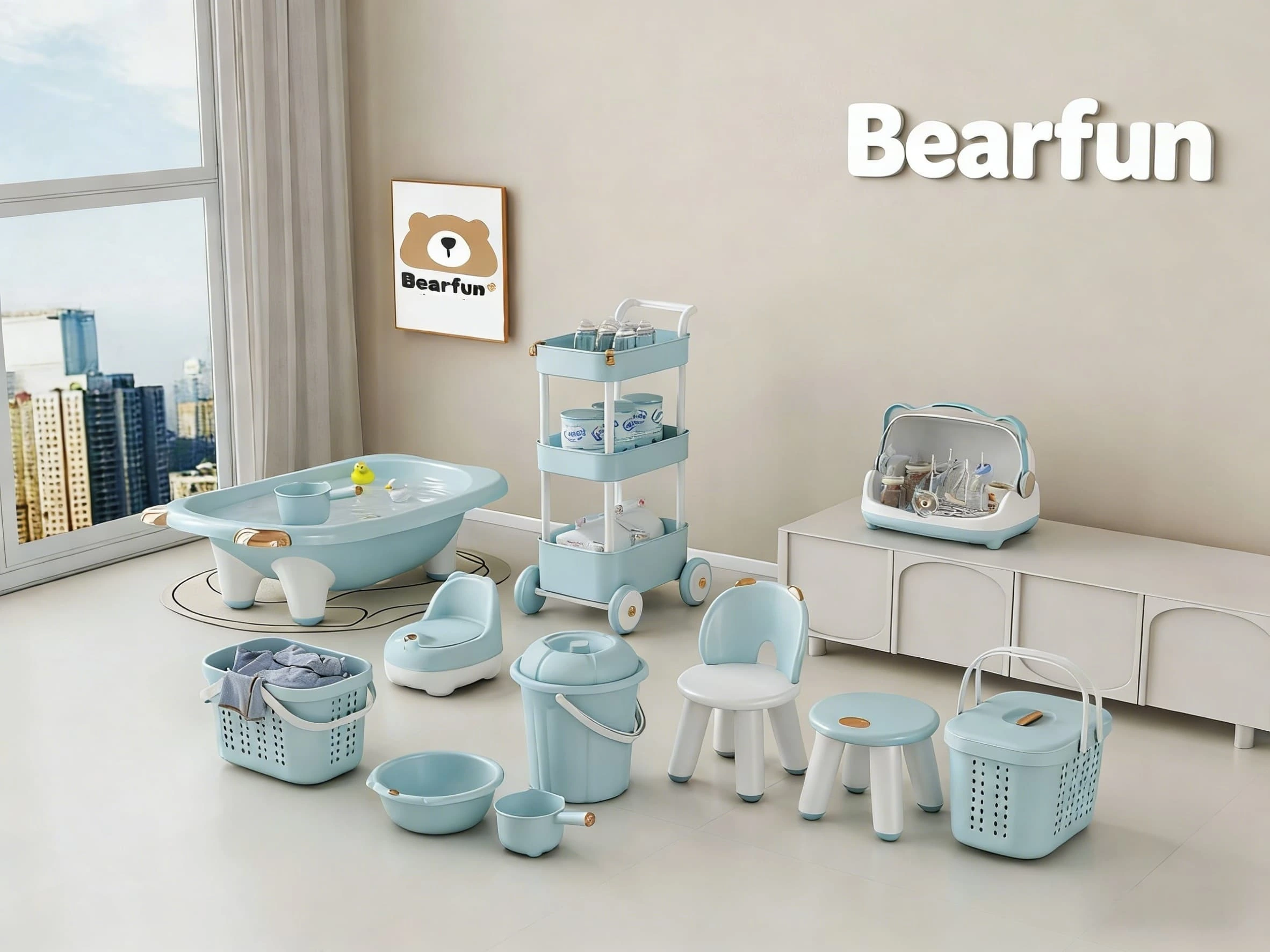 New Born Baby Bath Set | Baby Bathtub 7 Pieces Set-HongXing 1