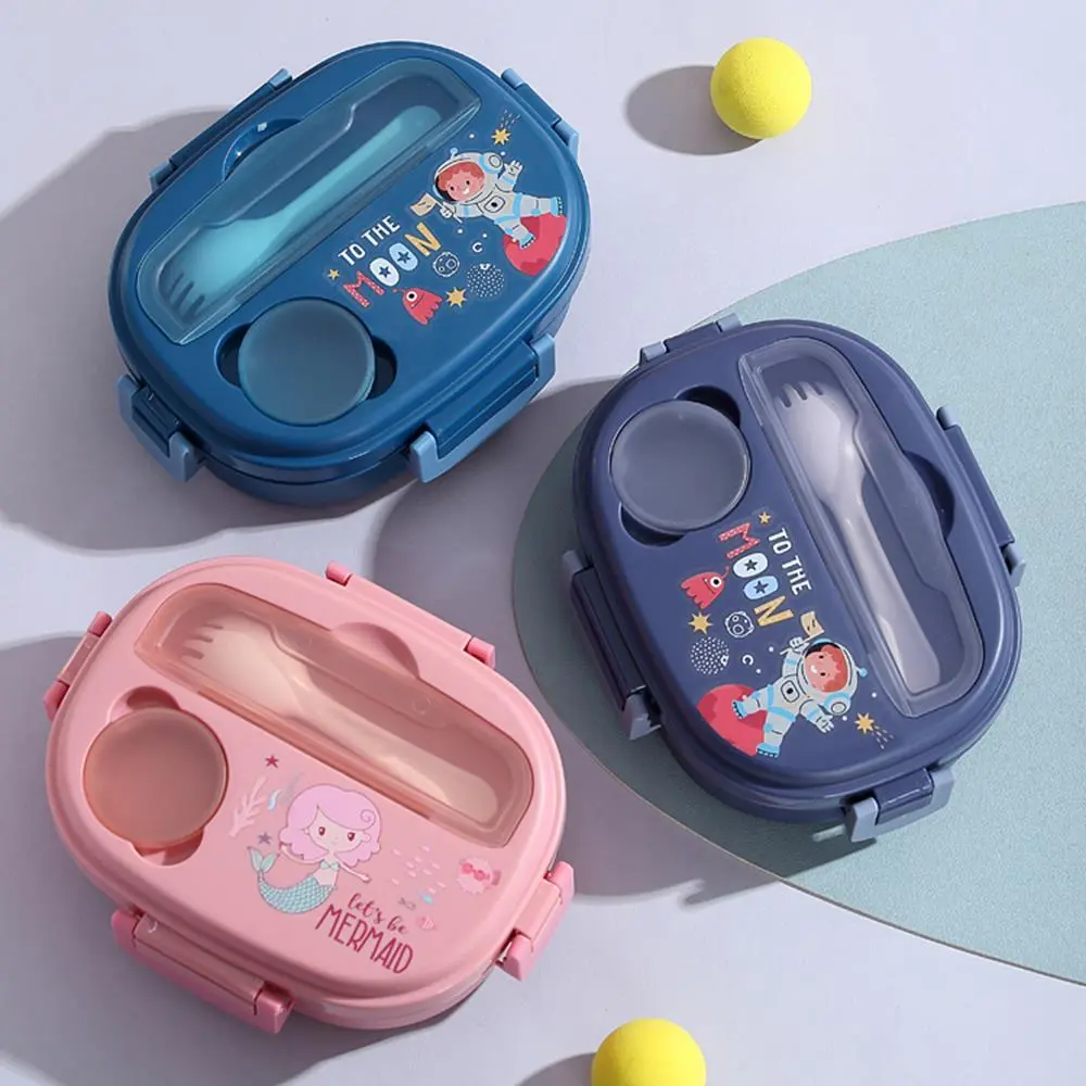 HongXing Oval-Square 3-Compartment Plastic Bento Box | Leak-Proof Portable Lunch Box 1