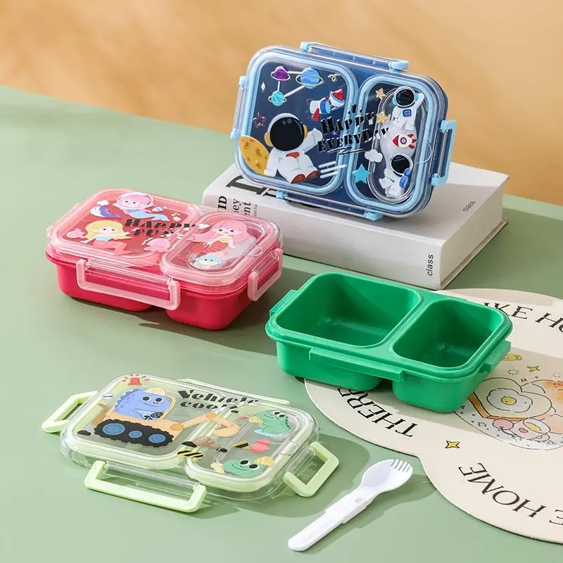 HongXing Cute Cartoon Bento Box | Large Compartment Leak-Proof Kids Lunch Box with Spoon 1