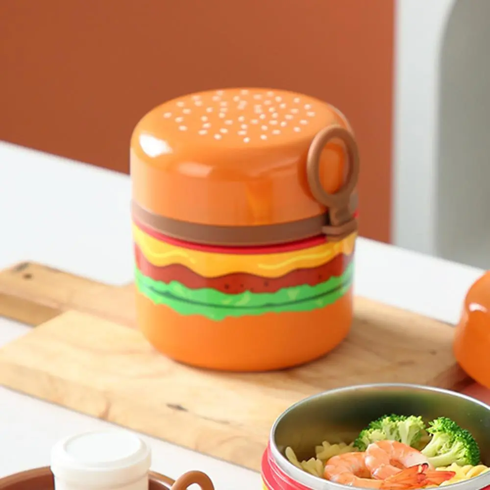 HongXing Creative Hamburger Bento Box | Leak-Proof Dual-Compartment Lunch Container 1