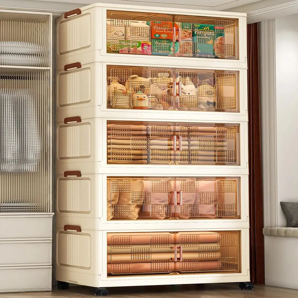 HongXing Transparent Grid Layer Wardrobe | Modular See-Through Storage System 1