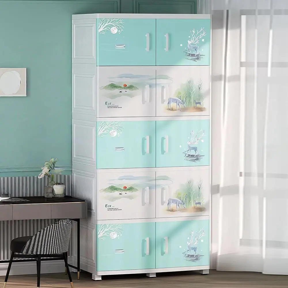 HongXing Landscape-Inspired Modular Wardrobe | White & Green Two-Tone Storage System 1