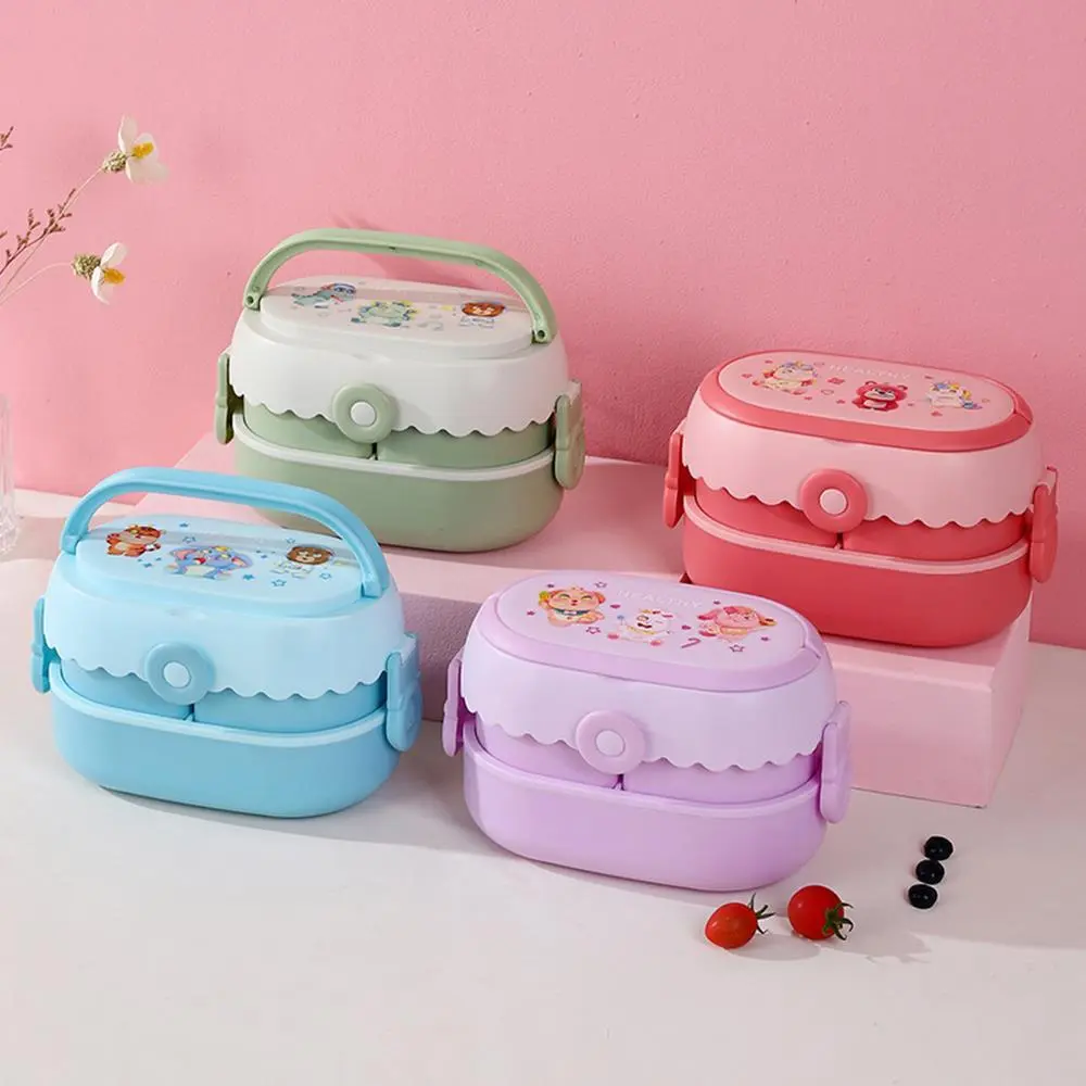 HongXing Cartoon Handle Double-Layer Bento Box | 1600ml Large Capacity Lunch Set 1