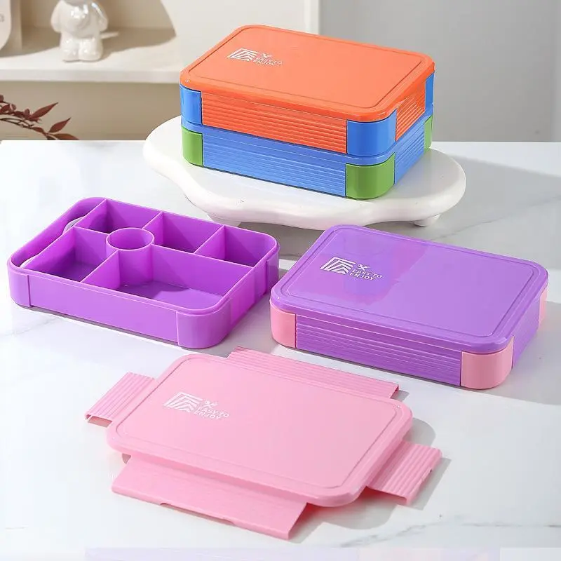 Solid Color 7-Compartment Sealed Lunch Box | Plastic Lunch Box Factory - HongXing 1