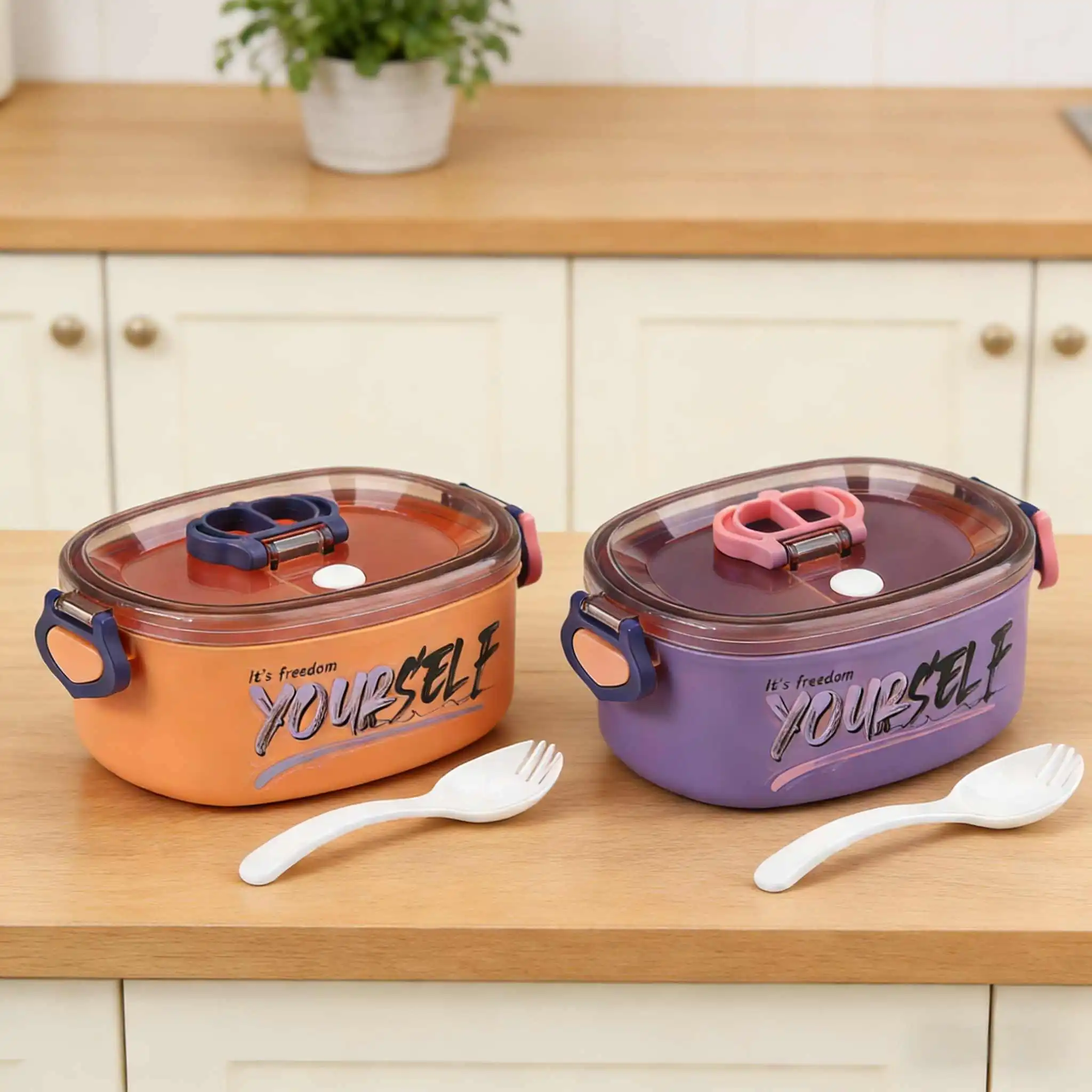 Round/Oval Single-Layer Bento Box | Plastic Lunch Box Factory - HongXing 1