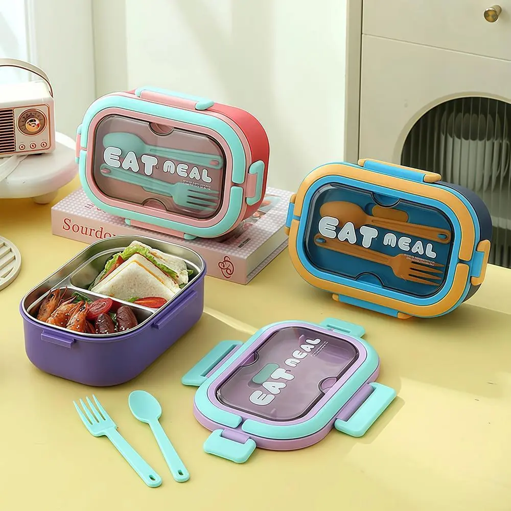 Simple 2-Compartment Stainless Steel Sealed Lunch Box | Plastic Lunch Box Factory - HongXing 1
