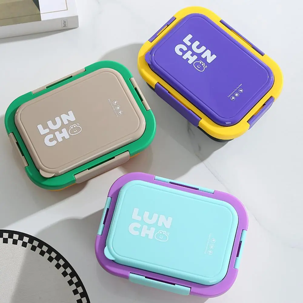 Solid Color Simple 3-Compartment Sealed Lunch Box | Plastic Lunch Box Factory - HongXing 1