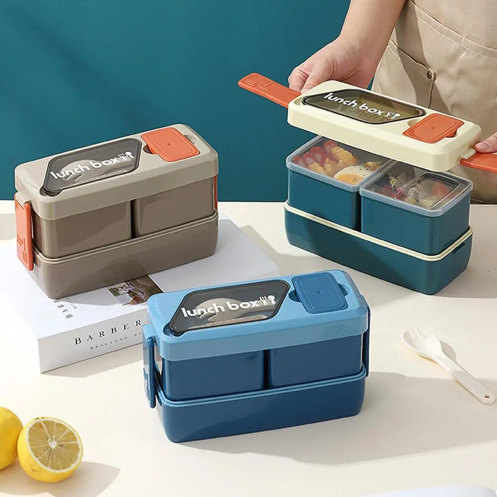 Double-Layer Two-Cup Lunch Box Set | Plastic Lunch Box Factory - HongXing 1