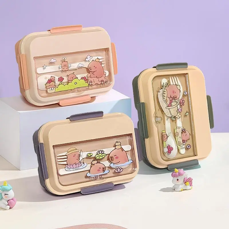 Cartoon 4-Compartment Lunch Box | Plastic Lunch Box Factory - HongXing 1