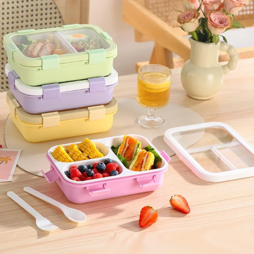 6-Lock 3-Compartment Plastic Lunch Box | Plastic Lunch Box Factory - HongXing 1