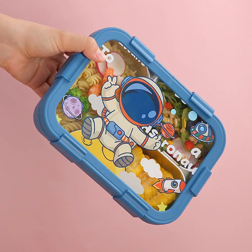 Stainless Steel 3-Compartment Kids Lunch Box with Transparent Lid | Custom Lunch Box Factory - HongXing 1