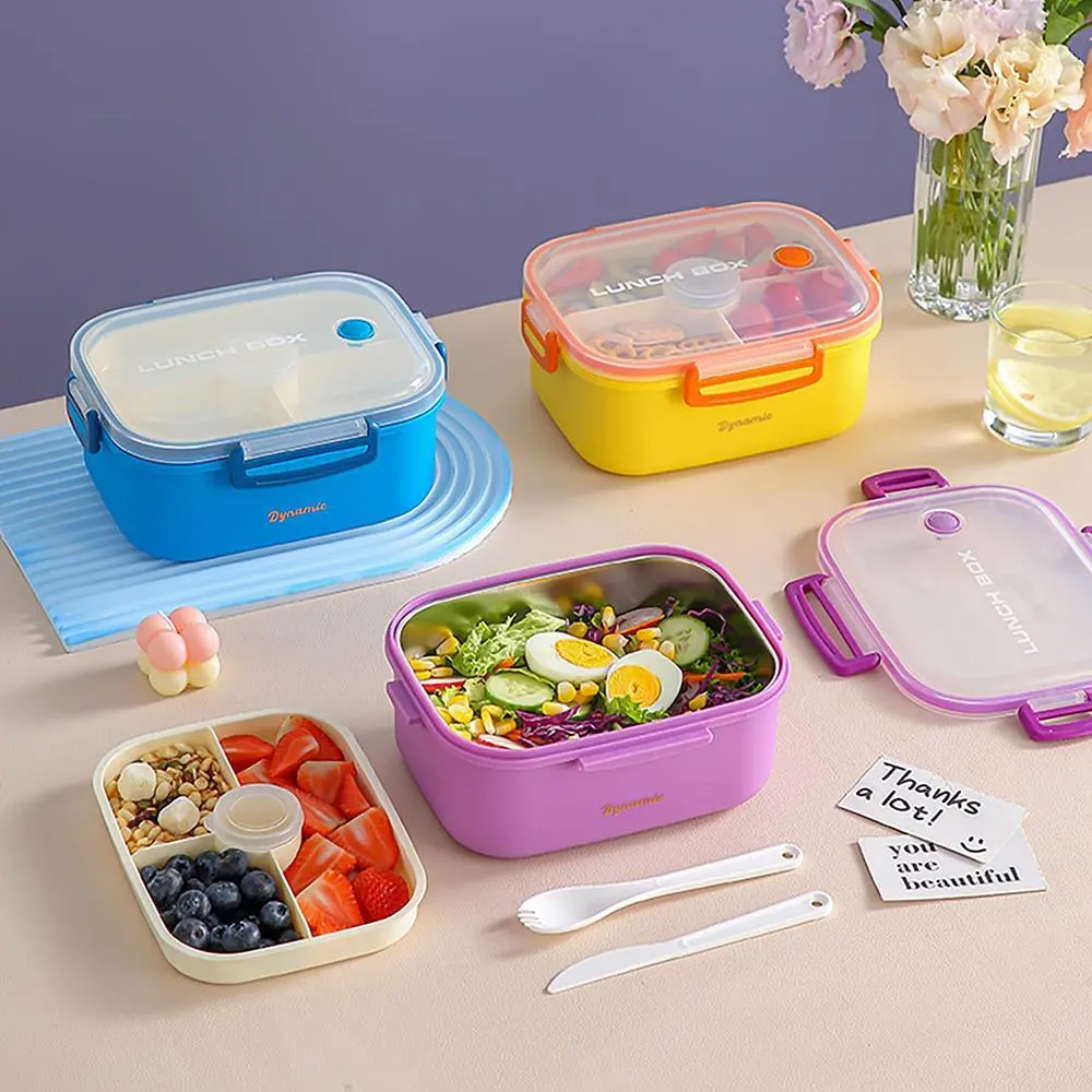 Double-Layer Stainless Steel Salad Box | Plastic Lunch Box Factory - HongXing 1