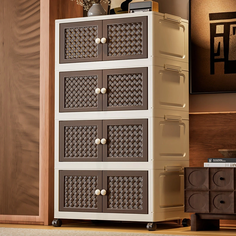 Hongxing Plastic Storage Cabinet for Sale，Nordic-Style Foldable Multi-Layer Storage Cabinet 1