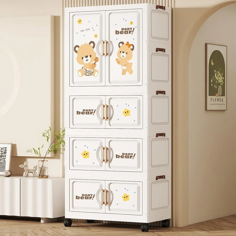 Cartoon Bear Wardrobe & Storage Cabinet | Custom Plastic Wardrobe Factory - HongXing 1