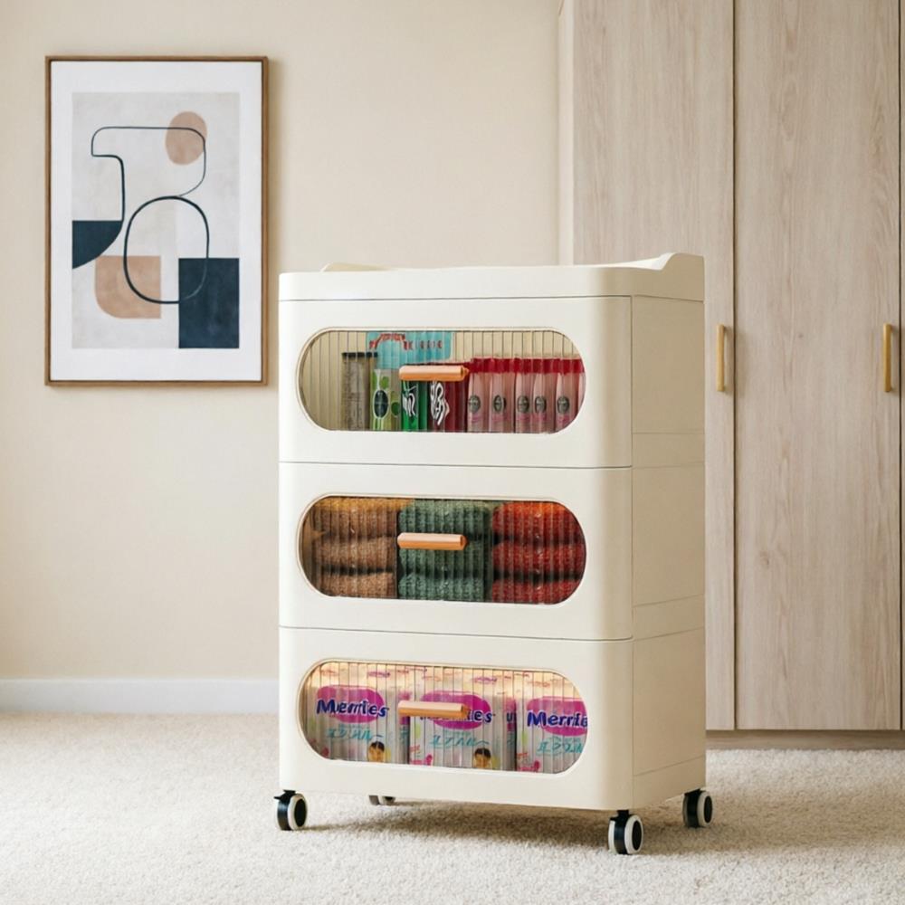 HongXing Narrow Clear Storage Tower 3–7 Tiers Beige PP | Factory Direct 2