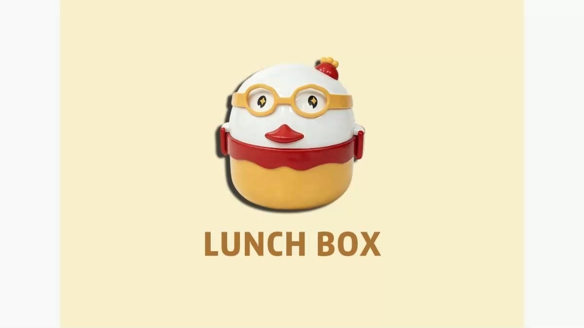 HongXing Penguin Kids Lunch Box 850ml with Fork Spoon PP | Factory Direct