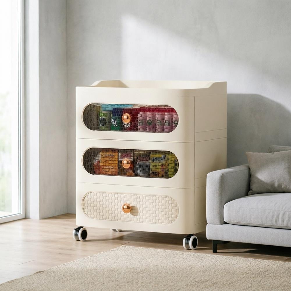 HongXing Mixed-Bin Slim Tower 3–7 Tiers Clear Beige PP | Factory Direct 2